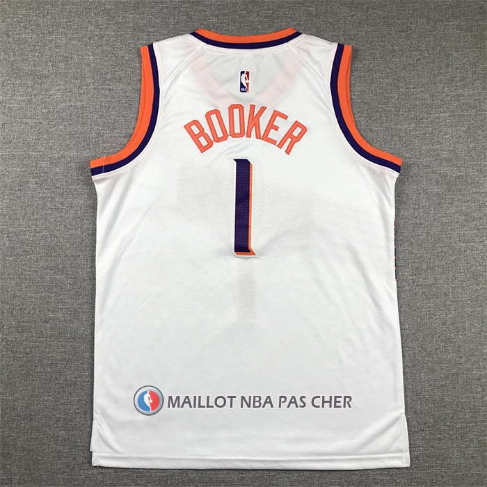 Maillot Enfant Phoenix Suns Devin Booker NO 1 Association 2023-24 Blanc
